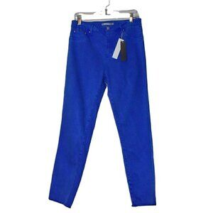 Tractr High Rise Slim Straight Leg Fray Raw Hem Blue Size 12/31